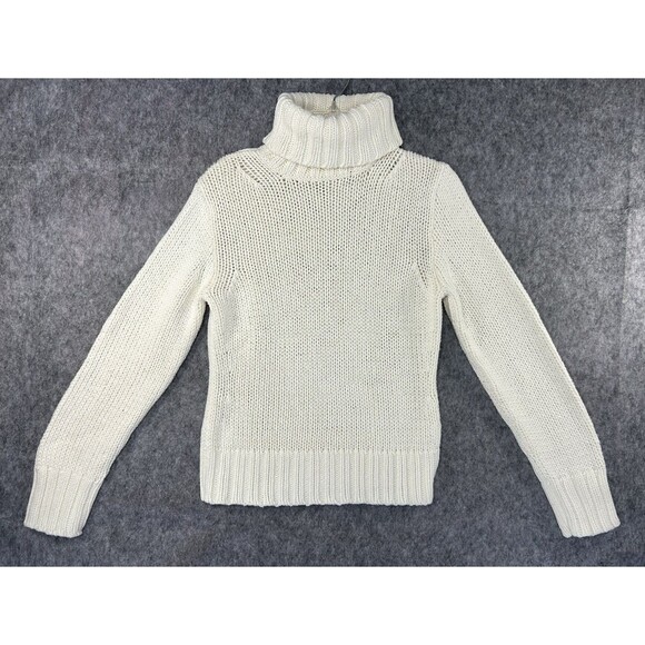 J.Crew Turtleneck Sweater Women’s Large Ivory Thick Knit - Picture 1 of 8